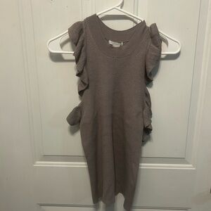 H&M Ruffled Tank Top in Taupe